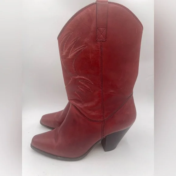 Nobil’s Vintage Western Red Leather Cowboy Boots Women’s Size 7.5 - Picture 4 of 8